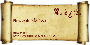 Mrazek Éva névjegykártya
